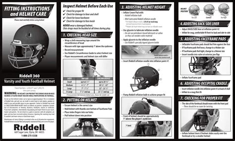 Riddell Football Helmets Sizes and Styles Comparison Chart .